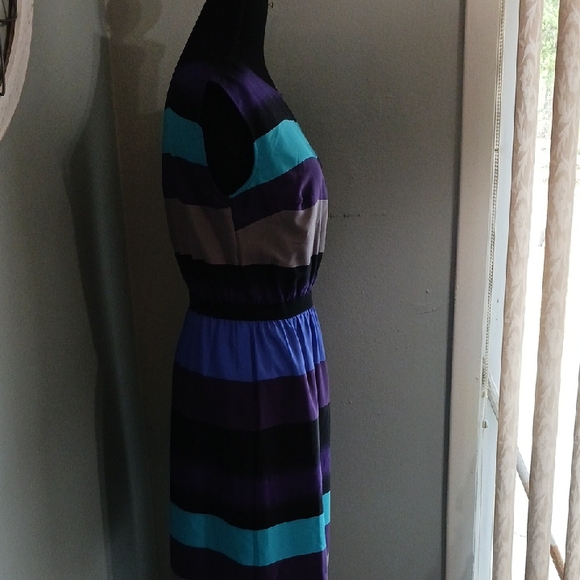 SPECIAL 2/$25 Loft Casual Blue and Purple  Mini Dress MENTION DISCOUNT IN BUNDLE - Picture 4 of 6